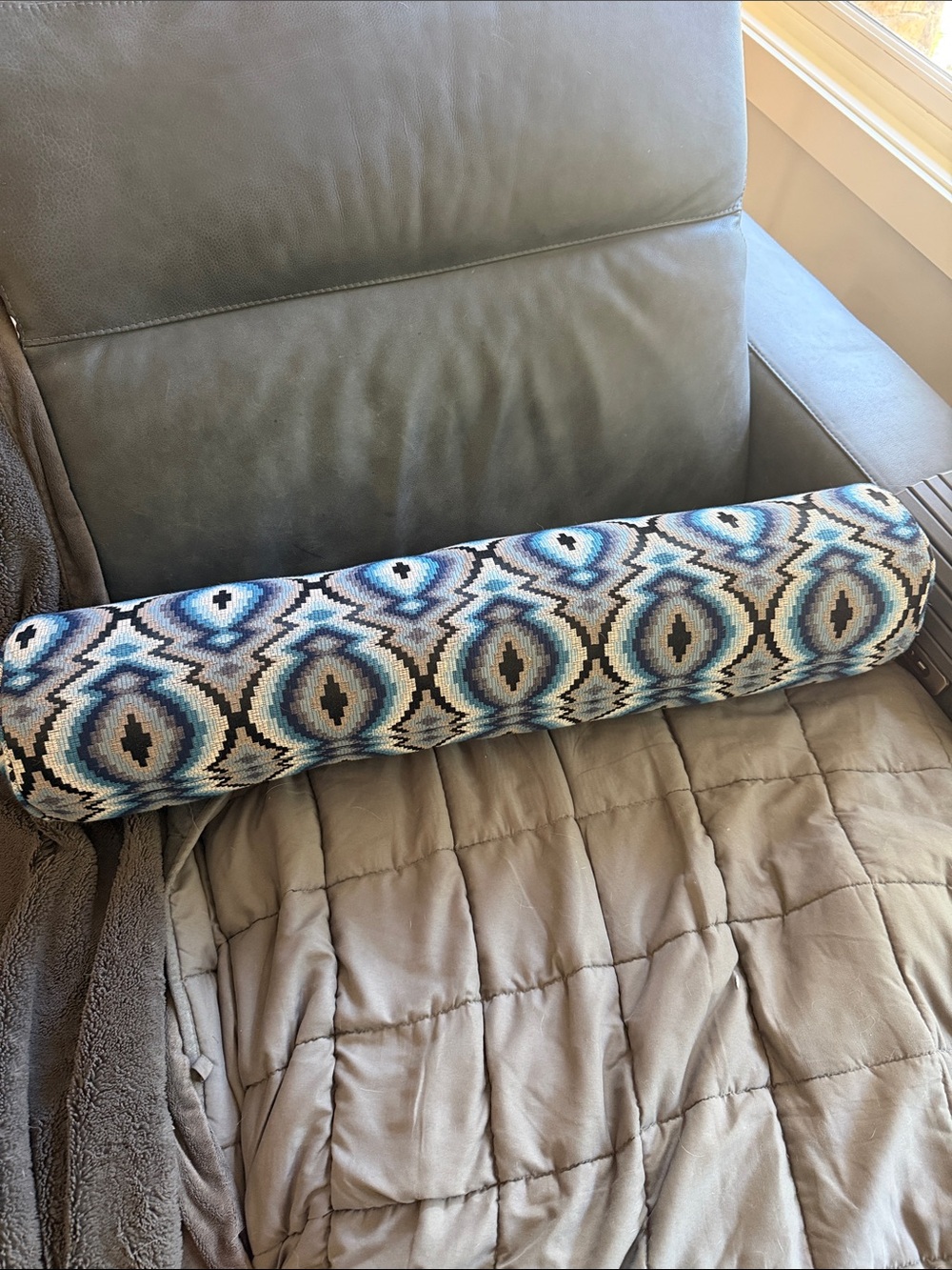 Designer custom bolster pillow with insert 36”